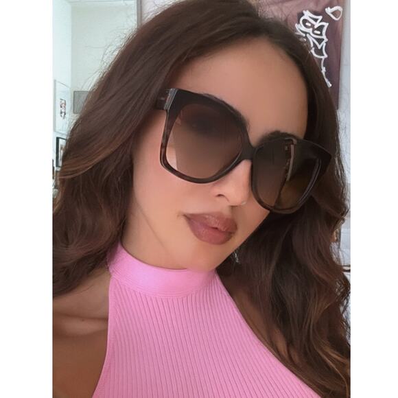 NEW Gucci GG0459S Havana Brown Cat Eye Sunglasses